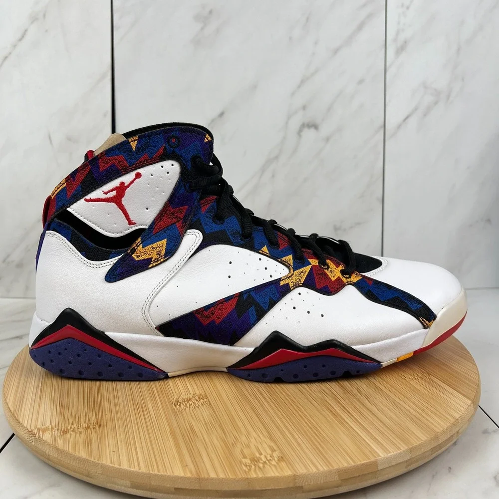 Nike Air Jordan 7 Retro Sweater Mens Size 12.5 White Sneakers 304775-142